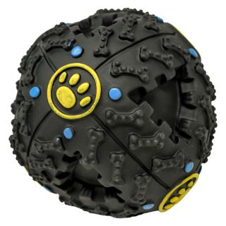 Treatball with sound, vinyl big, svart, 12 cm liten.