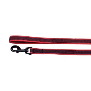 Anti-slip Rött syntetkoppel med svart friktionsgummi, 2m X 20mm, 2,6mm tjockt. Svartlackerad karbinhake.
