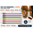 Anti-slip hundkoppel 2 m x 20 mm friktionsgummi 3-pack 249:-